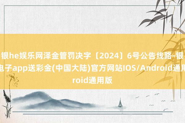 银he娱乐网泽金管罚决字〔2024〕6号公告线路-银河电子a