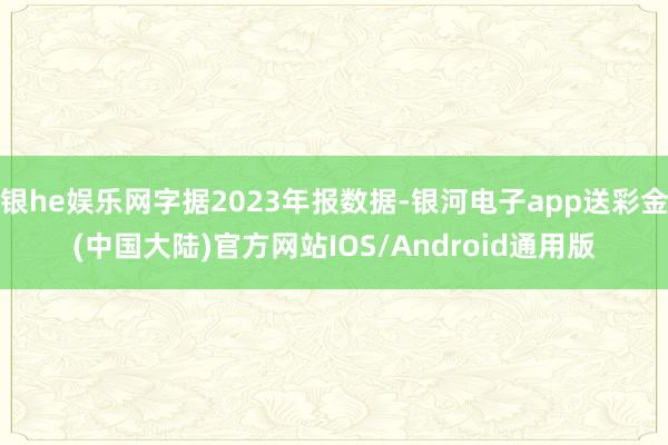 银he娱乐网字据2023年报数据-银河电子app送彩金(中国大陆)官方网站IOS/Android通用版