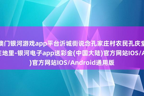 澳门银河游戏app平台沂城街说念孔家庄村农民孔庆堂正手持水管