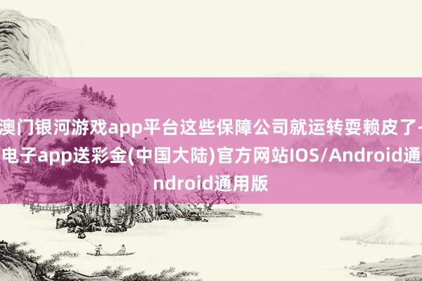 澳门银河游戏app平台这些保障公司就运转耍赖皮了-银河电子a